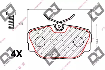 Комплект тормозных колодок, дисковый тормоз DJ PARTS купить